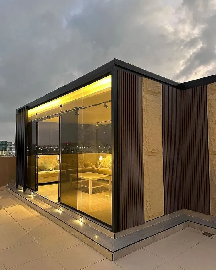 مجالس خارجية زجاجية فاخرةحي النرجس |تصميم وتركيب مجالس